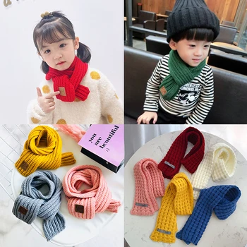 

Kids Boys Girls Winter Scarf Knitted Circle Wool Scarf Winter Warm Neck Warmer Scarves Knitting Wool Neck Warmer