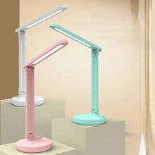 

JUUZNP Led Desk Lamp 3Color Stepless Dimmable Touch Foldable Table Lamp With Mobile Phone Holder Eye Protect Study Reading Light