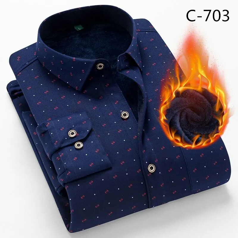 Зимняя рубашка размера плюс 8XL из плотного бархата, мужская повседневная клетчатая рубашка с длинным рукавом, теплая флисовая подкладка, модные мягкие фланелевые рубашки