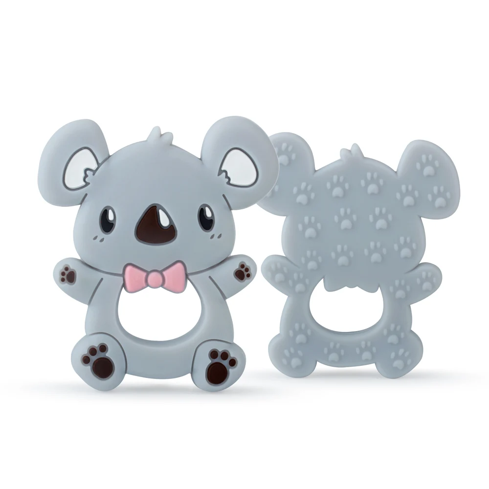 71-Gray-1pc Keep& Grow 1 шт. силиконовый Прорезыватель для зубов в виде животных Коала из бусин пищевого класса без бисфенола для прорезывания зубов для детей, очаровательный силиконовый Прорезыватель для зубов, игрушка в подарок - Цвет: 71-Gray-1pc