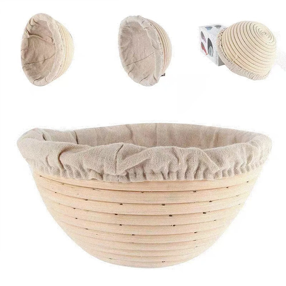 Rattan Fermentation Dough Bread Proofing Proving Basket with Cloth Cover 1PCS