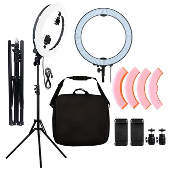 

600 pcs LEDs Studio Ring Light 36W 5500K Photographic Lighting Stepless LED Video Light With Yellow Color Cover 1.8M Light Stand