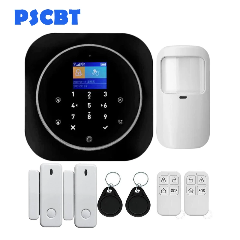 Kit 5 PS12 Tuya WIFI GSM Alarm System Alexa Google Home Burglar Security Kit PIR Window Door Sensor Android IOS APP Remote Control - Цвет: Kit 5
