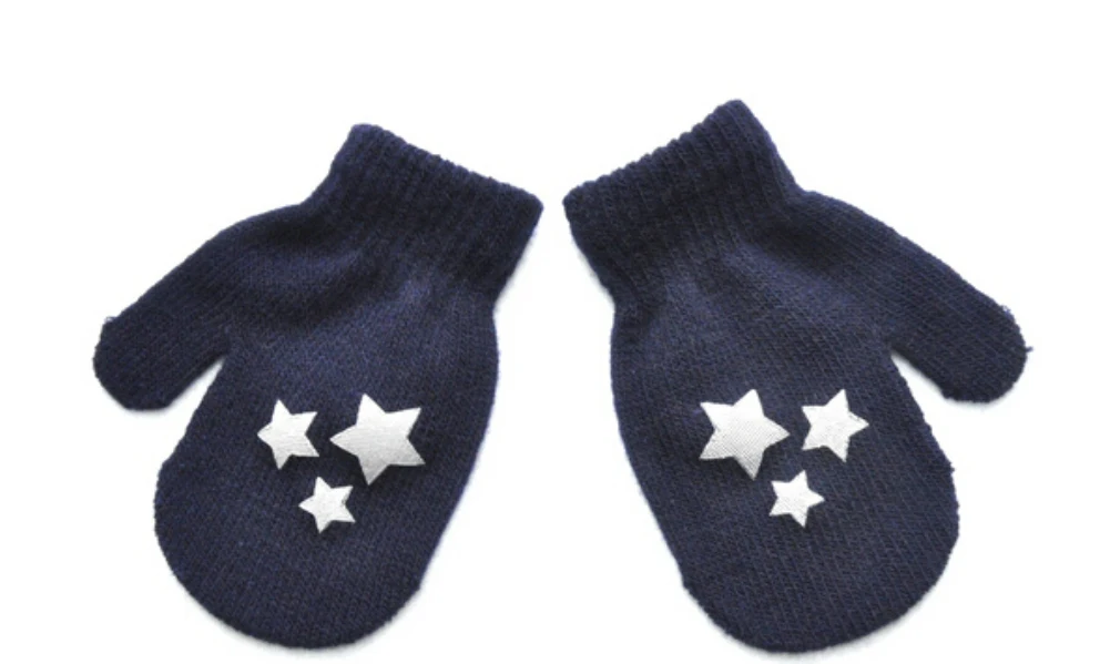 Бренд Pudcoco, варежки, зимние детские перчатки, вязаные хлопковые мягкие теплые детские перчатки в горошек со звездами и сердечками для маленьких девочек и мальчиков, подарки для детей, одежда для малышей - Цвет: 3