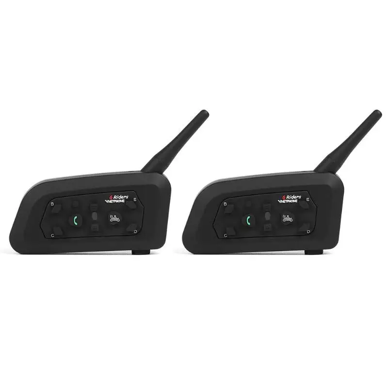 VNETPHONE V6 1200 м bluetooth Интерком мотоциклетный шлем домофон водонепроницаемый беспроводной BT гарнитура для 2 гонщиков