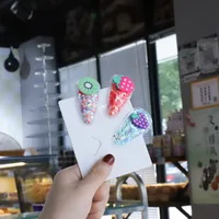 1 комплект, новинка, фруктов сердце Форма с блестками для принцессы, BB зажимы, заколки для девочек аксессуары для волос инструмент для укладки волос - Цвет: 02
