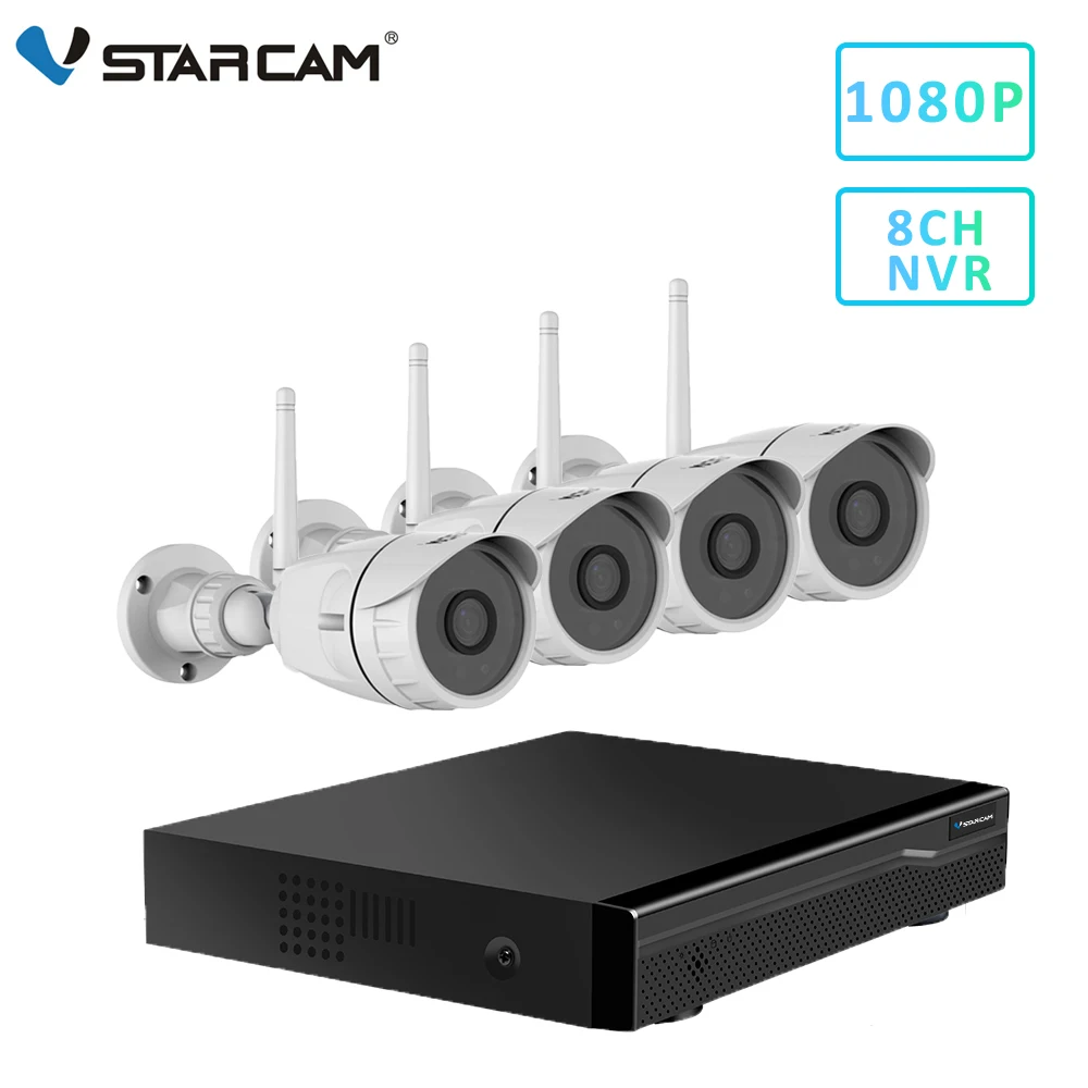 Vstarcam 8CH NVR+ 4 C17S 1080P Водонепроницаемый IP Камера NVR Наборы видеонаблюдения Системы Наборы видео Регистраторы домашней безопасности Камера