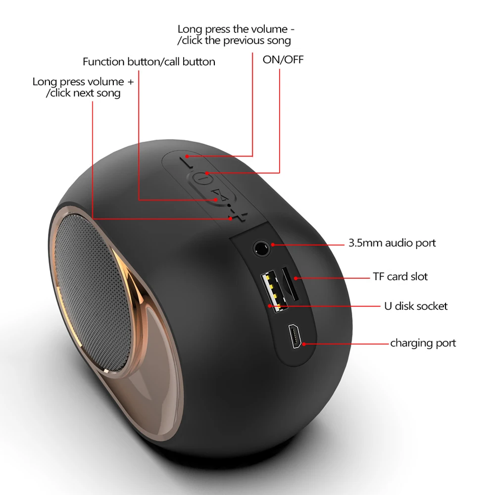 Переносная Беспроводная колонка X6 Bluetooth 5 0 колонки стерео объемная музыка для