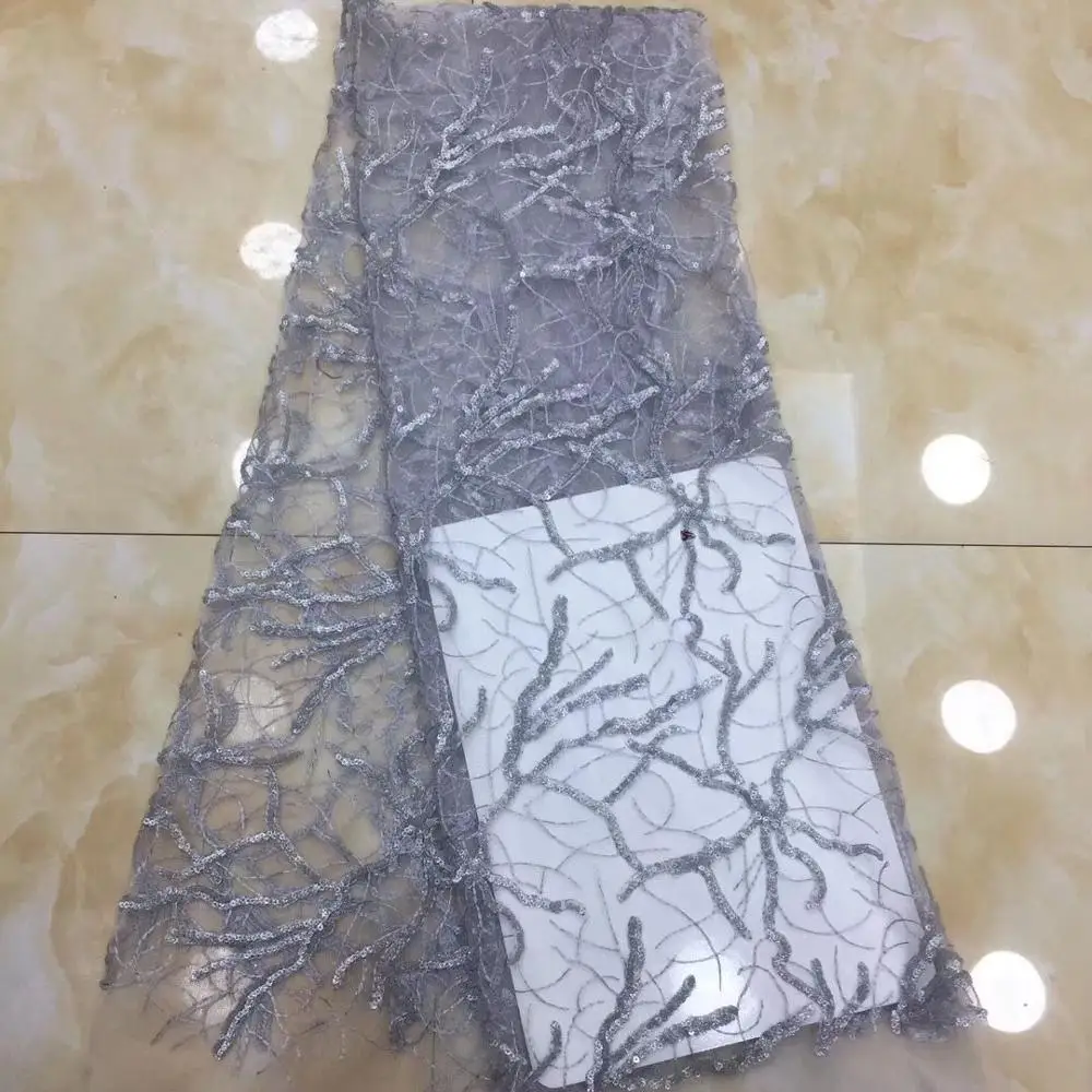 2020 Золотая нигерийская кружевная ткань синее высококачественное кружево