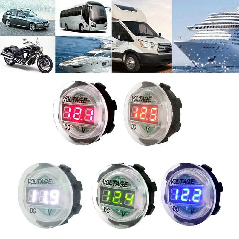 Vehemo DC5-48V автомобильный Вольтметр для лодки дисплей напряжения универсальный измеритель напряжения мотоциклы водонепроницаемый ATV