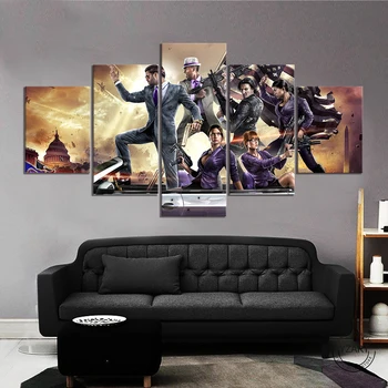 

5pcs Saints Row 4 Game Character Picture Artwork Cavnas Paintings HD Wall Pictuer for Living Room Decor