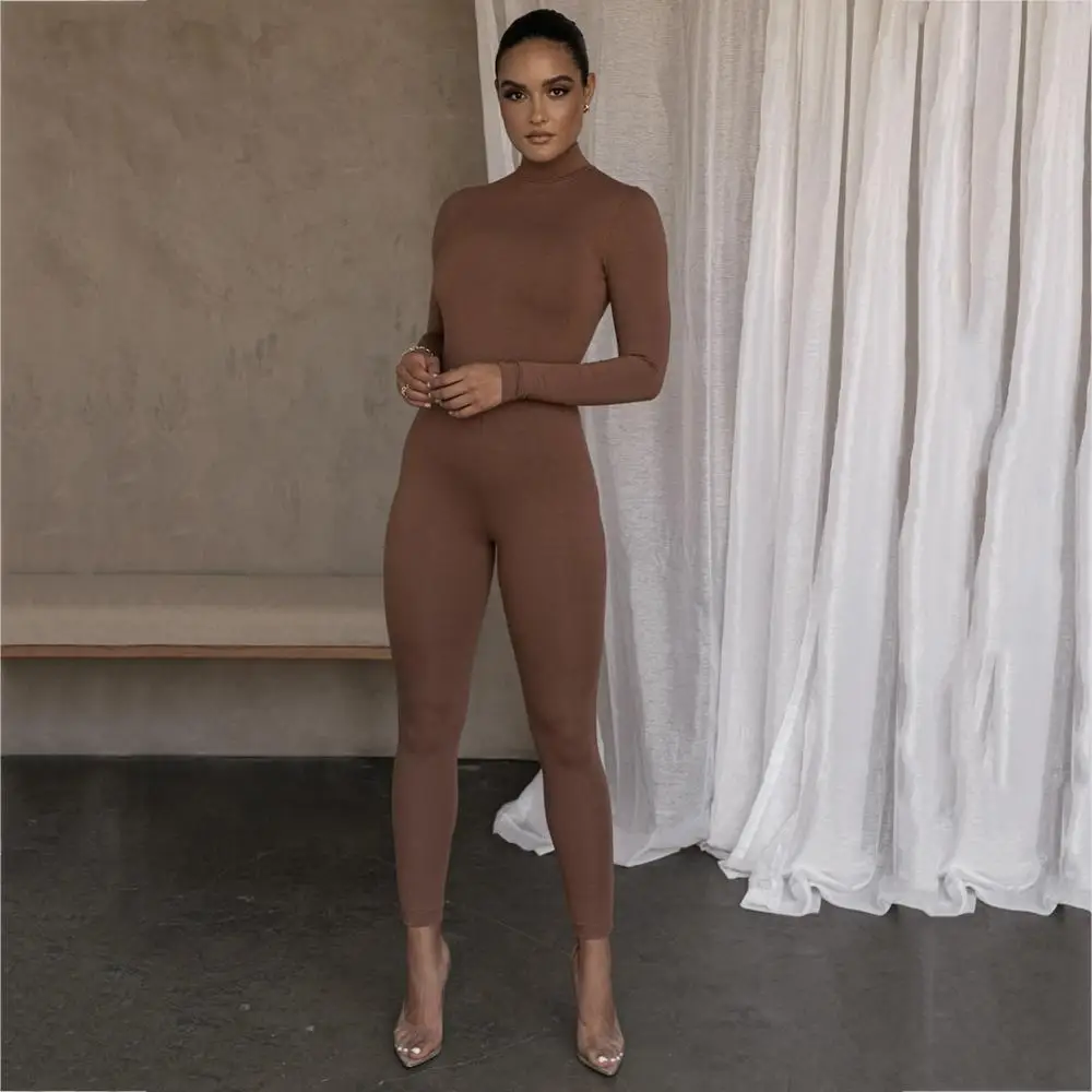 Cryptographic Autumn Winter Long Sleeve Casual Jumpsuits Romper Womens Bodycon One Piece Fashion Outfits Club Long Overalls
