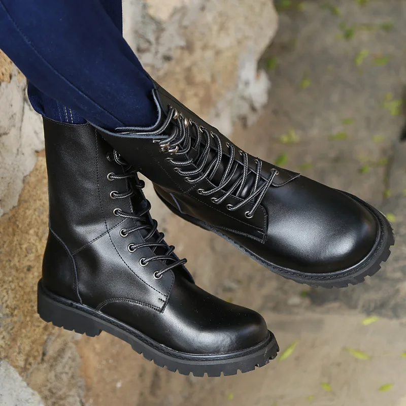 NEW Military Boots Men Winter Shoes Warm Men Leather Boots Footwear Cowboy Tactical Boots Men Casual Shoes