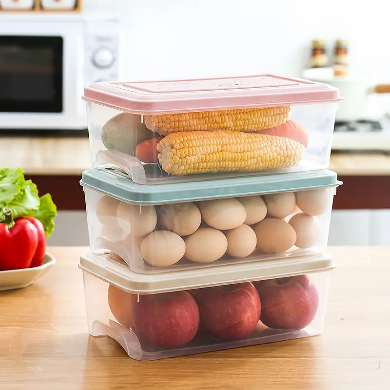 

Portable 2020 New Refrigerator Storage Box Transparent Plastic Preservation Box Household Kitchen Freezer Box Food Storage Box