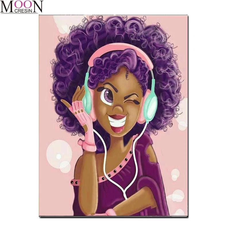 Алмазная 5D картина сделай сам для девочек музыкальная гарнитура вышивка