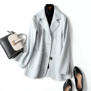 

Bornladies New Arrival High Quality Double Sided Cashmere Coat Solid Slim Soft Casual Style Woolen Women's Coat for Winter