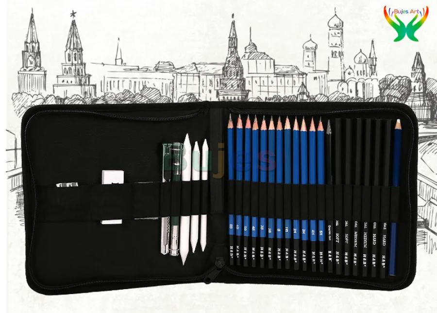 28 pc/set Sketch set carbon pen drawing tool beginner art pencil Graphite supplies | Канцтовары для офиса и дома