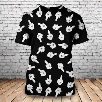 

2019 Summer Hot Customize Design Tees Middle Finger 3D Printed Men's Tops Unique Clothing Short Sleeve T shirt Drop Shipping