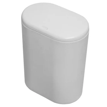 

ELEG-Multifunction 9L Plastic Narrow Type Trash Can Toilet Waste Bin Dustbin Trash Bin Basket Garbage Bucket Brush Bathroom Clea