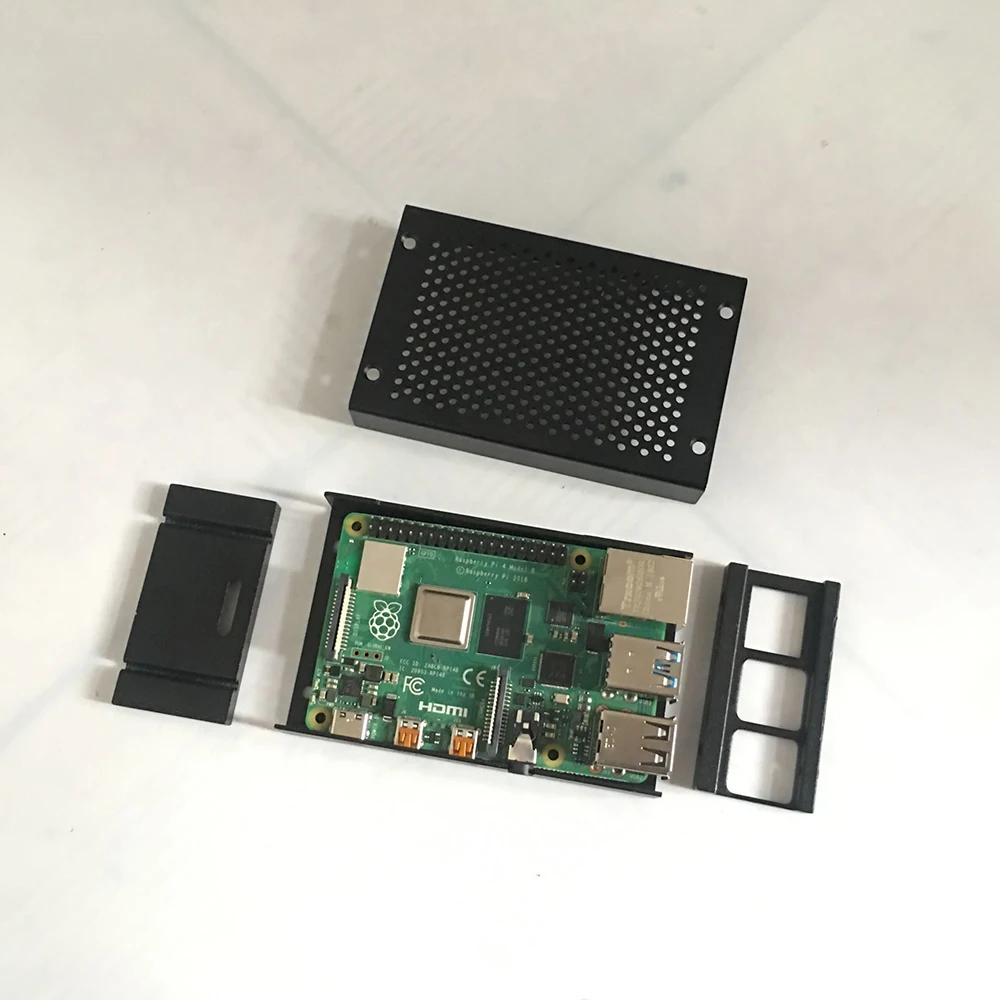 Корпус защитный корпус алюминиевый сплав для Raspberry Pi 4B/Raspberry Pi 4+ вентилятор охлаждения