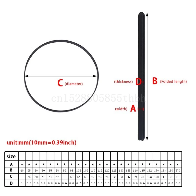 Durable 4mm Wide Rubber Flat Turntable Belt Replacement