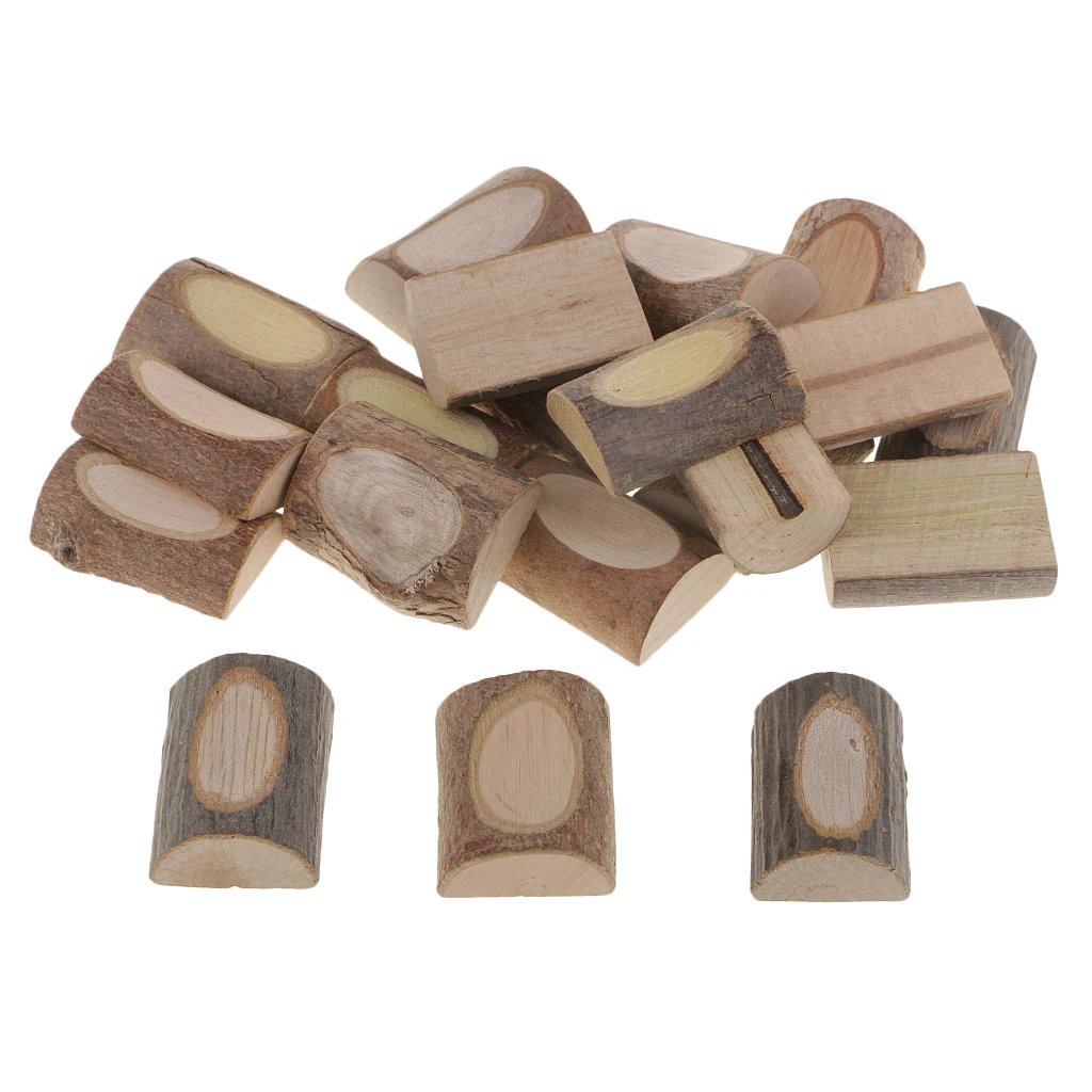 20 Pieces Natural Tree Blocks Log Rustic Wedding Car Decoration Of Wood Slices