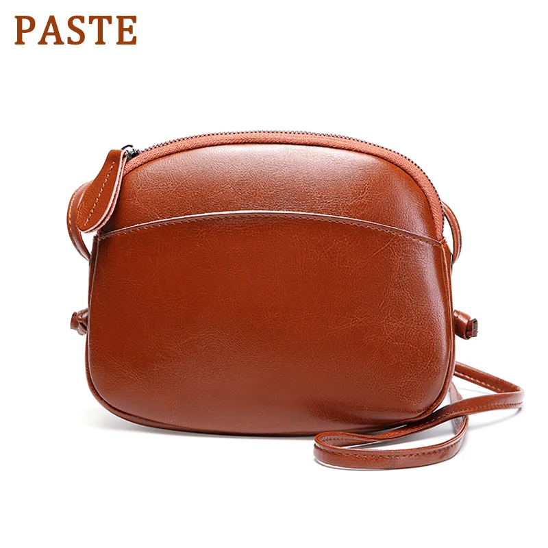 

Small Women Crossbody Purse 100% Genuine Leather Handbag Soft Skin Elegant Brown Shoulder Bag Mini Shell Bags Messenger Bag