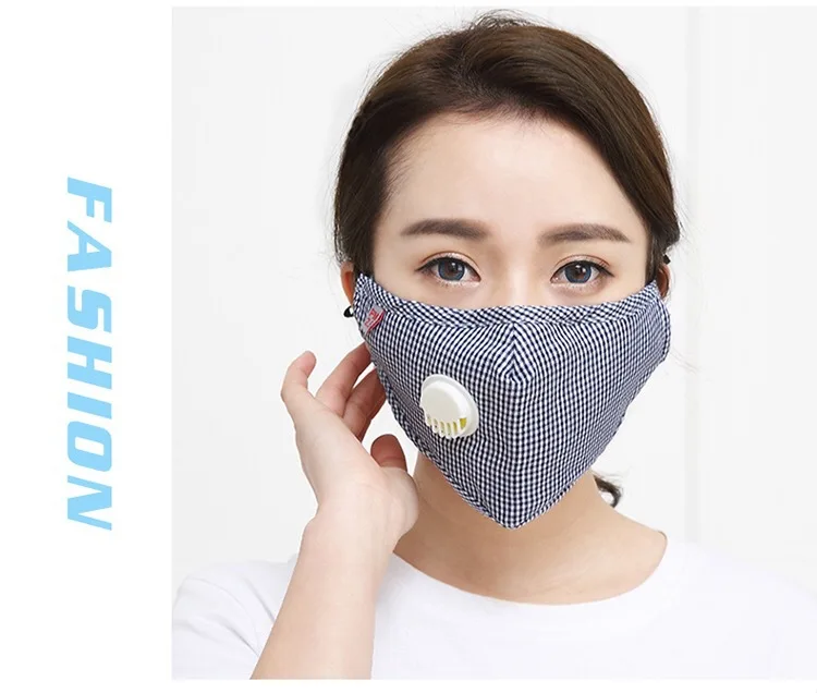Дышащий хлопок PM2.5 фильтр Анти дымка Маска дыхательный клапан Анти-пыль рот маска Активированный уголь фильтр Респиратор маска лицо