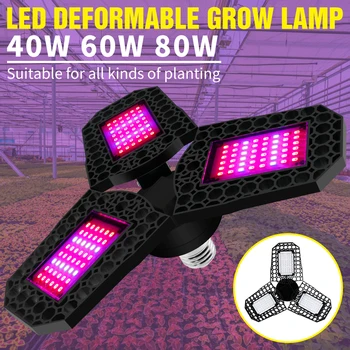 

LED Plant Growth Lamp E27 Full Spectrum Light Grow LED Bulb 40W 60W 80W LED Hydroponics Lighting E26 Phyto Lamp 85-265V Fitolamp