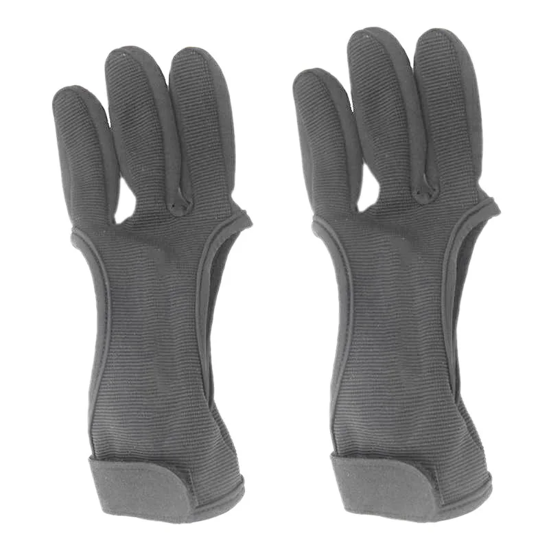 Перчатки для стрельбы из лука с 3 пальцами трикотажные кожаные эластичные