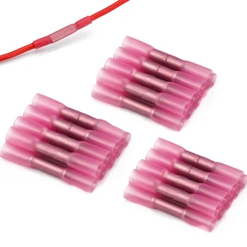 

150/300PCS Electrical Wire Connectors Heat Shrink Butt Connector Automotive Insulated Waterproof Wire Crimp Terminals 18-22 AWG