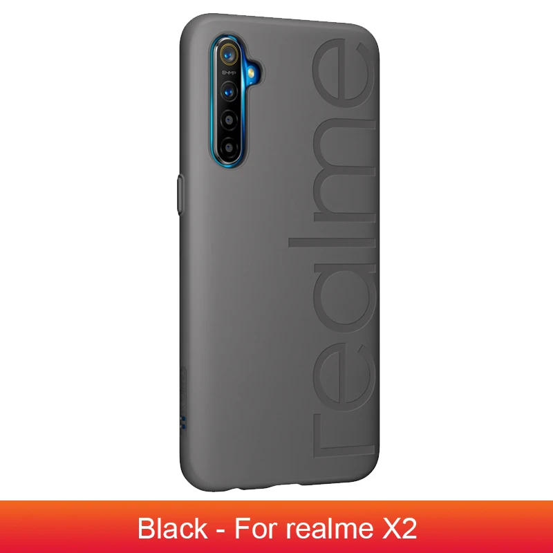 Чехол realme x2 PU+ TPU устойчивый к царапинам дизайн для камеры, экран эскорт анти-падение 3D горячий процесс прессования для realme 2 - Цвет: Grey