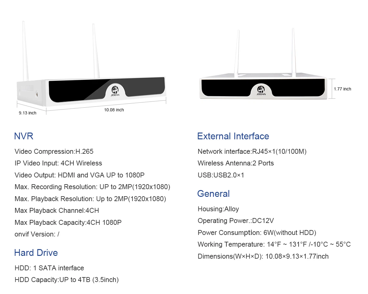 8CH NVR система видеонаблюдения Plug and Play система видеонаблюдения P2P Беспроводная 1080P HD NVR с HD 2.0MP наружная инфракрасная водонепроницаемая