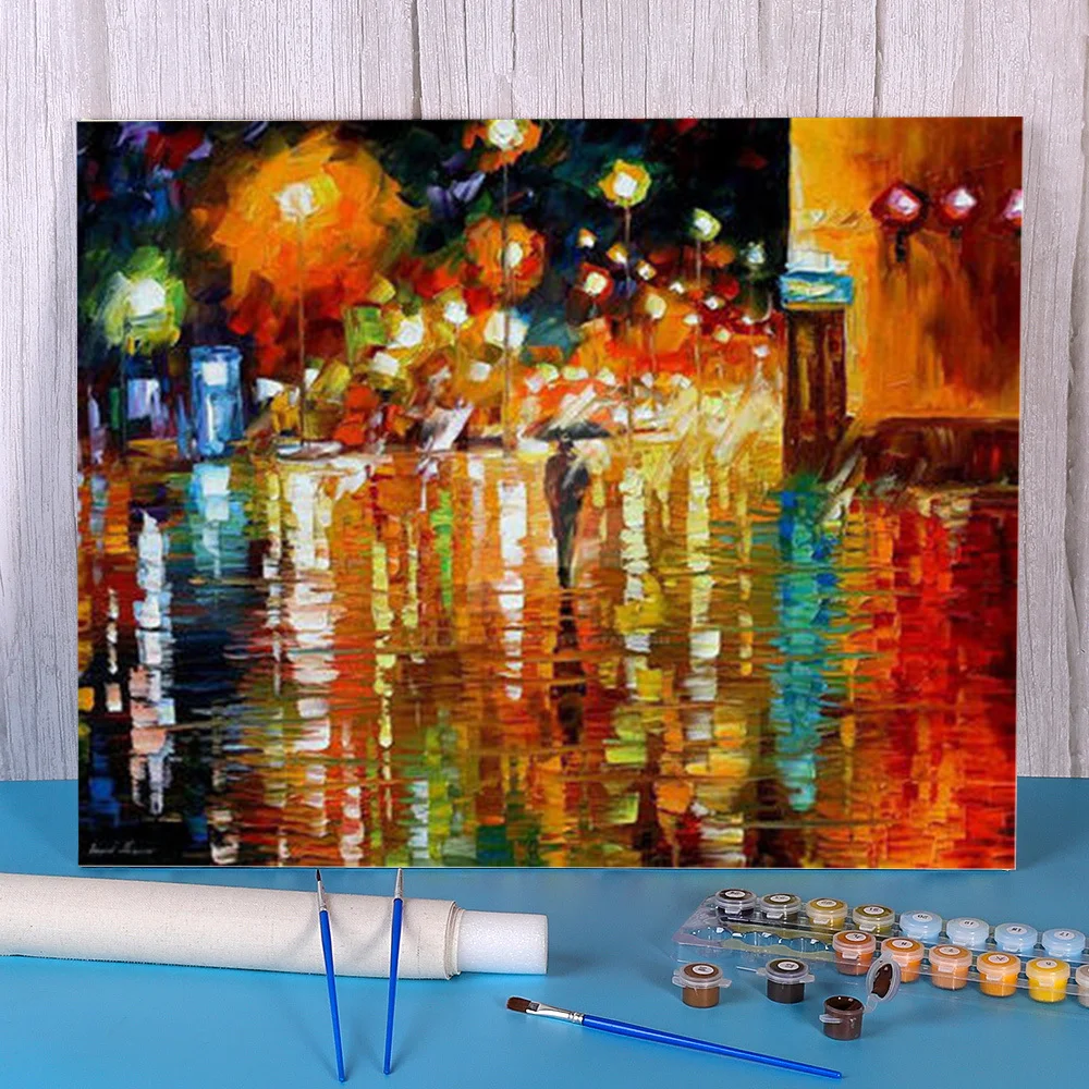 Beauty The Rain DIY Painting By Numbers Set Oil Paints 50*70 Picture By