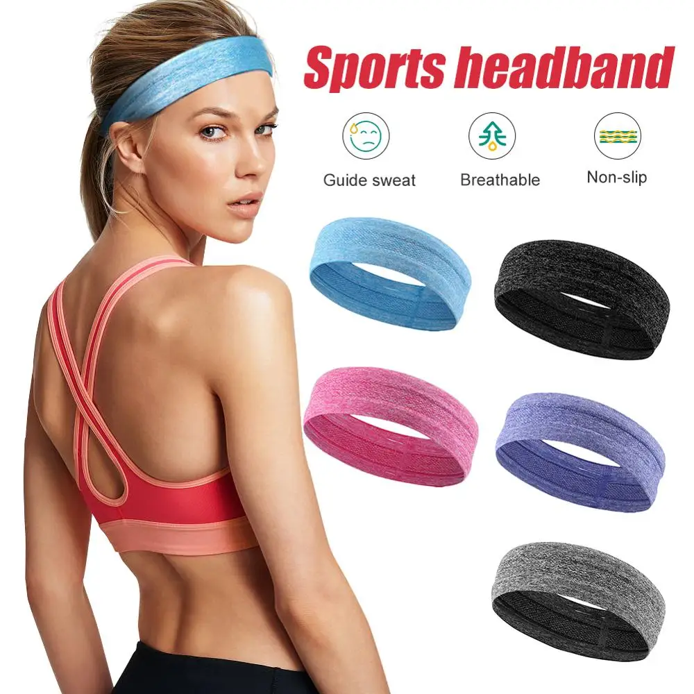 

Breathable Yoga Hair Ribbon Sweatband Gym Fitness Sports Headbands Footaball Yoga Socer Running Hair Elastic Band for Women Men