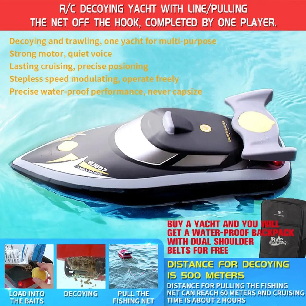 

HJ807 Remote Control Decoy Net Fishing Boat RC Boat for Pools and Lakes High Speed Remote Control Electric RC Racing Boats Toy