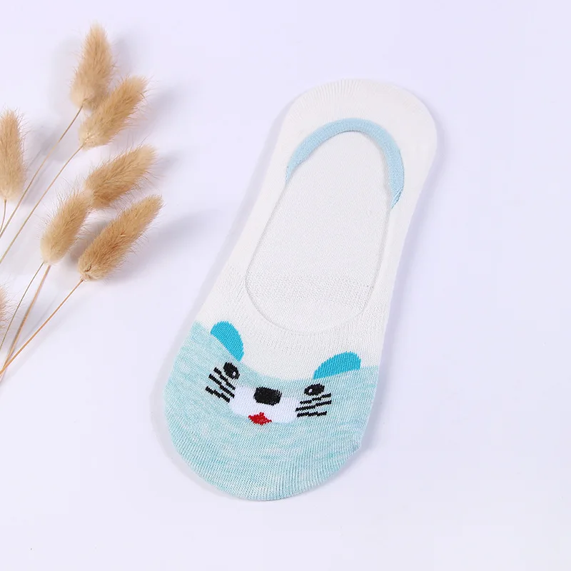 Модные корейские женские лодочные носки-невидимки из хлопка носки с животными из мультфильмов Harajuku забавные носки в стиле хип-хоп - Цвет: 5