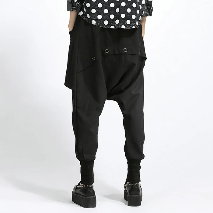 Fashion Women's Hip Hop Cotton Blend Loose Harem Pants Low Drop Crotch Trousers D9