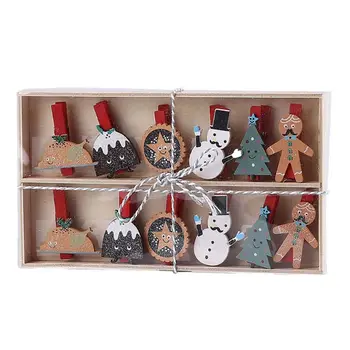 

Christmas Wood Clips Christmas Tree Photo Clips Clothespins DIY Photo Pegs for H
