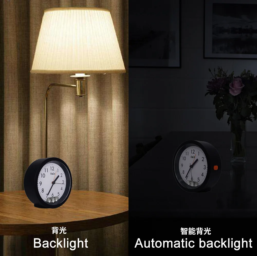 Electronic Alarm Clock 5132 Black And White with Pattern Multi-functional Electronic Alarm Clock Snooze Function Multi-color Sel