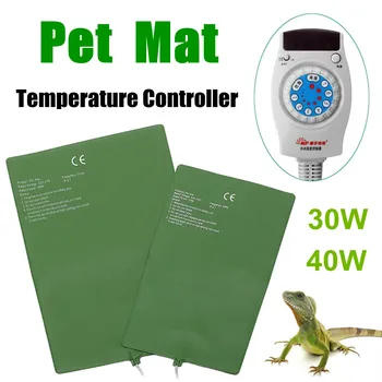 

Aquarium Reptiles Heat Mat 30/40W Pet Turtle Snakes Heating Warm Pad Green Terrarium Automatic Temp Controller Reptiles Supplies