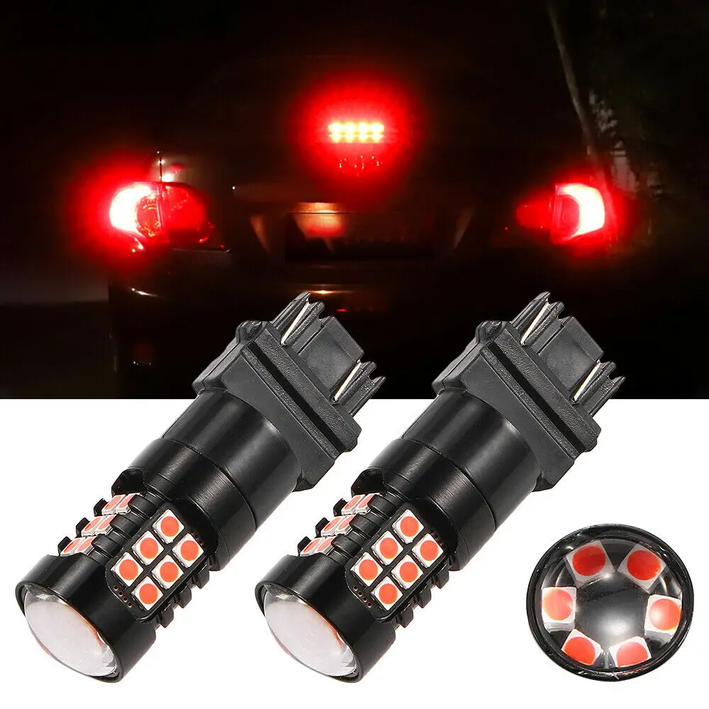 2Pcs 3157 Rosso 30-Smd Led Luce Stroboscopica Freno Lampeggiante Lampeggiante Di Sicurezza Lampeggiante Rosso Lampeggiante Lampeggiante Per Lampadina 