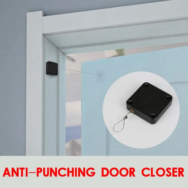 New Hot 1pcs Punch-free Automatic Sensor Door Closer Suitable For All Doors 800g Tension Door Closer New Upgraded