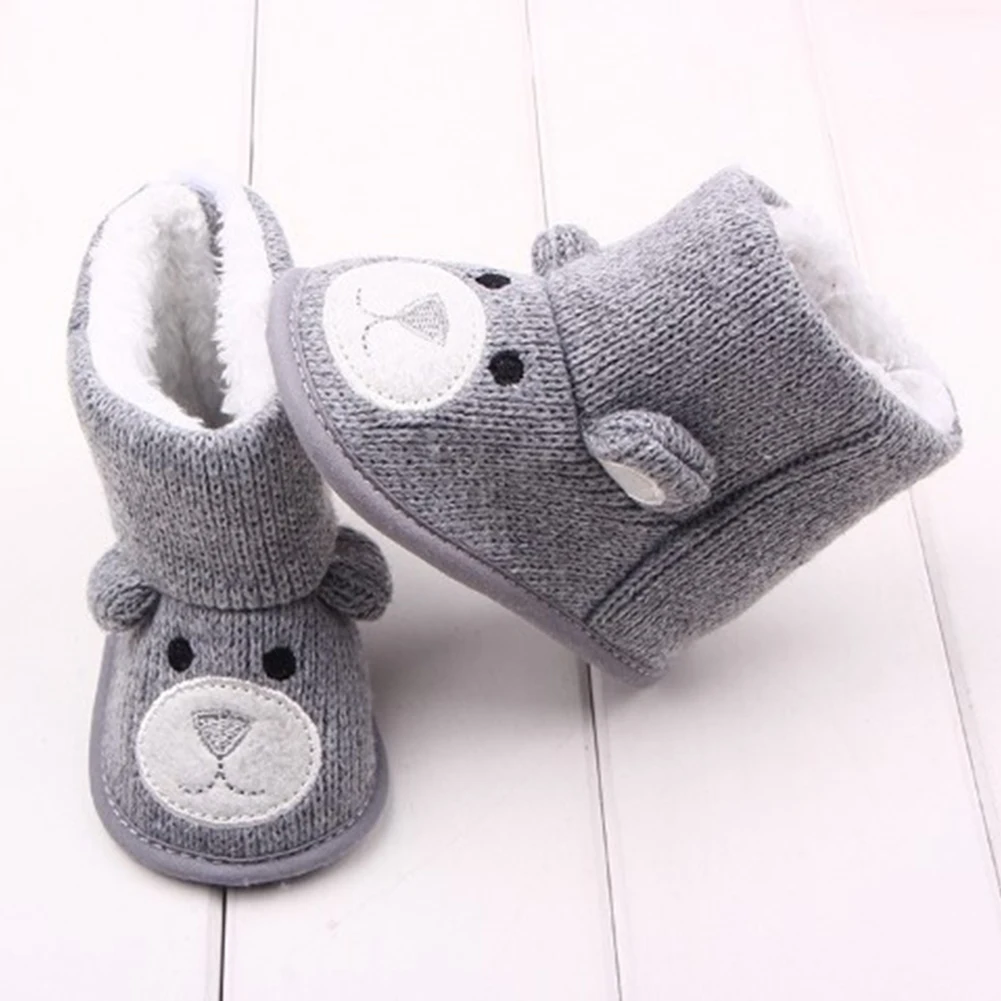 Baby Winter Boots Infant Toddler Cotton Knitted Newborn Cute Cartoon Shoes Girls Boys First Walkers Warm Snowfield Booties Boot
