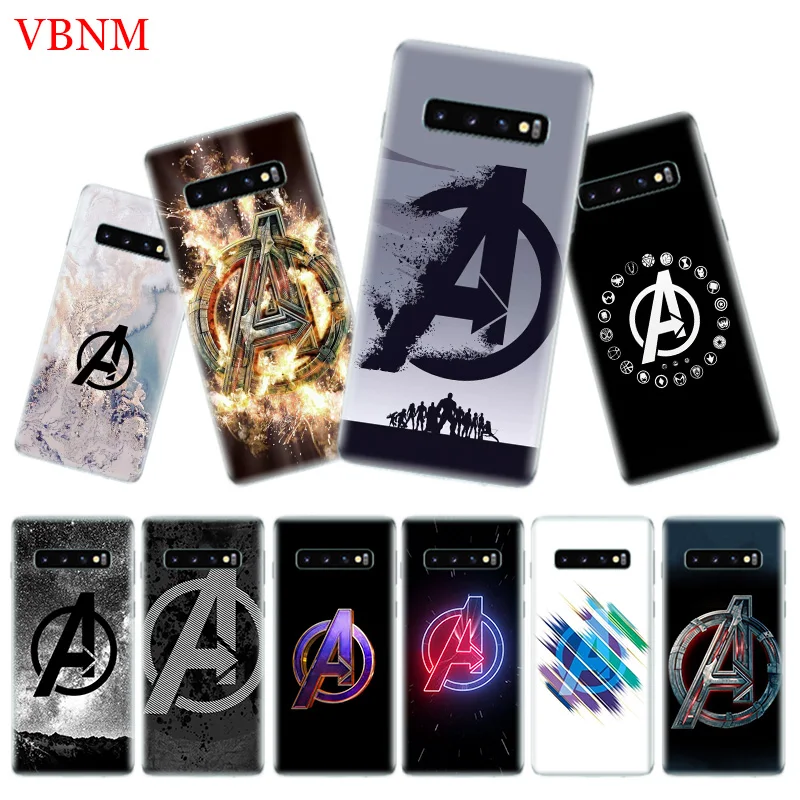 

Avengers A Logos Cover Phone Case for Samsung Galaxy S10 Plus S10E Lite A50 A70 A30 A10 A20E M20 M10 A20 A80 A40 Coque