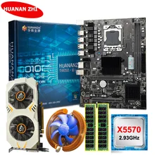 HUANANZHI X58 LGA1366 เมนบอร์ดเมนบอร์ด CPU Intel Xeon X5570 2.93GHz RAM 8G (2*4 g) RECB GTX750Ti 2G การ์ด(China)