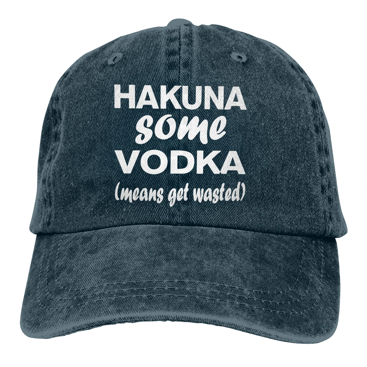 Hakuna некоторые водки Casquette черный унисекс Мужские Женские джинсовые бейсболка с ремешком кепки Регулируемый Гольф папа шляпа