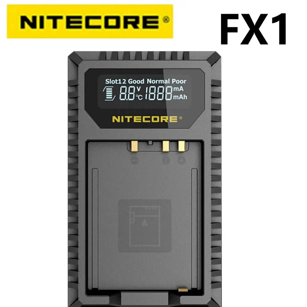 Зарядное устройство NITECORE FX1 с двумя слотами USB для Fujifilm камеры и аккумулятором