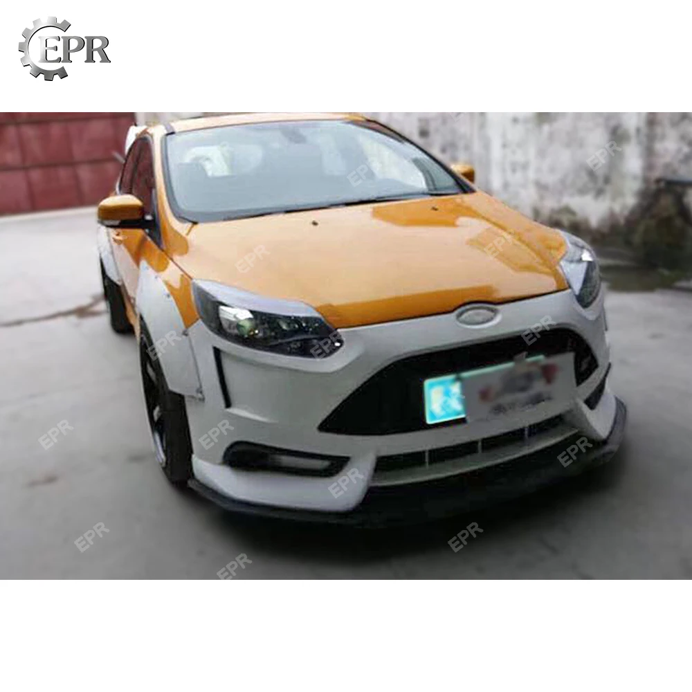 Для Ford Focus Mark 3 2011+ 4 двери EPA широкий корпус стекловолокна Передняя/задняя накладка+ 40 мм