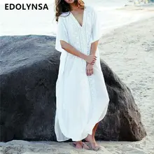 Хлопковый пляжный купальный костюм, накидка, пляжный парео, купальный костюм, накидка для женщин, Пляжная туника# Q630